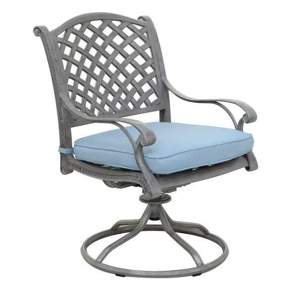 Sparta Outdoor Aluminum Swivel Rocker Dining Chairs with Cushions: Weather-Resistant, Modern, Durable , Comfortable Dining Arm Chairs for Patio, Garden, and Backyard, Set of 2