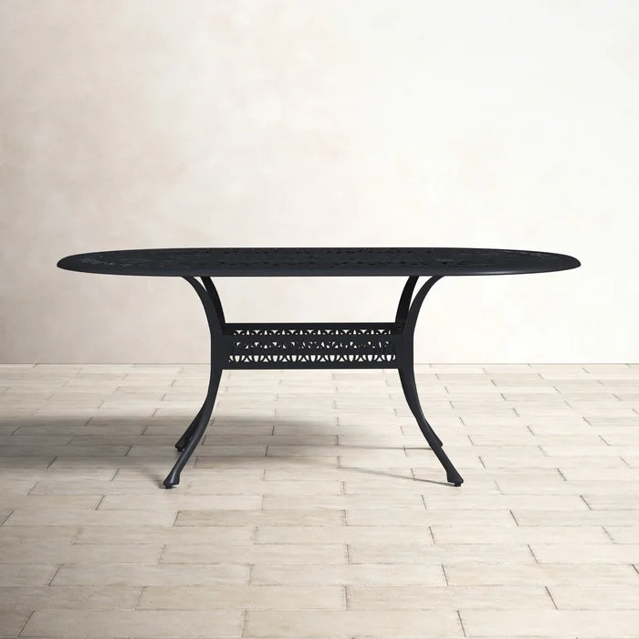 Athens Outdoor 42x72’â€?Oval Aluminum Dining Table with Umbrella Hole - Weather-Resistant, Rust-Resistant, and Modern Design Dining table Ideal for Patio, Garden, and Outdoor Spaces