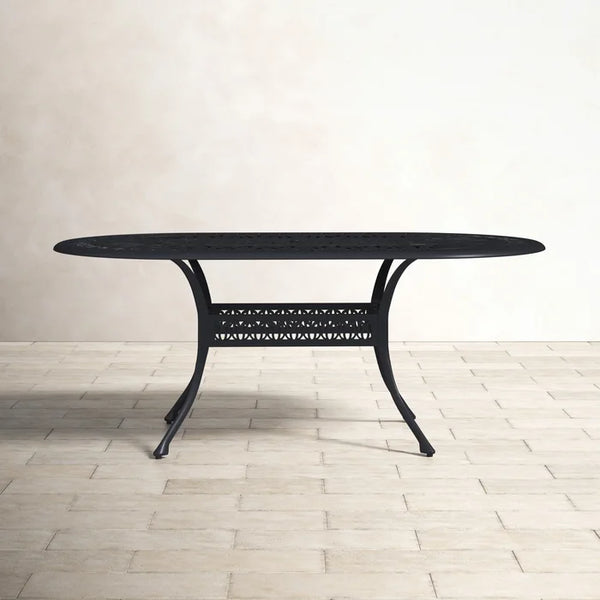 Athens Outdoor 42x72’â€?Oval Aluminum Dining Table with Umbrella Hole - Weather-Resistant, Rust-Resistant, and Modern Design Dining table Ideal for Patio, Garden, and Outdoor Spaces