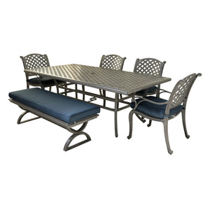Sparta 6 Piece Outdoor Aluminum Dining Set with Cushions