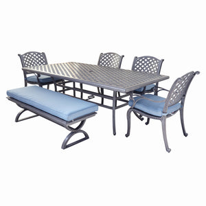 Sparta 6 Piece Outdoor Aluminum Dining Set with Cushions