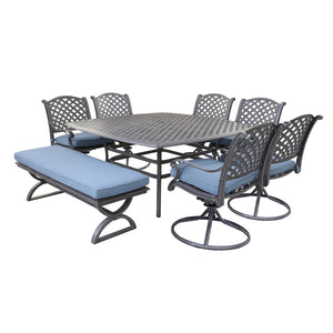 Sparta 8 Piece Outdoor Aluminum Dining Set with Cushions