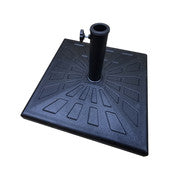 Resin Patio Umbrella Base: 42-Pound Square Freestanding Outdoor Umbrella Base with Locking Screw for 1.5" and 1.89" Pole