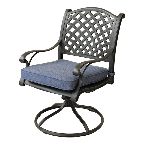 Sparta Outdoor Aluminum Swivel Rocker Dining Chairs with Cushions: Weather-Resistant, Modern, Durable , Comfortable Dining Arm Chairs for Patio, Garden, and Backyard, Set of 2