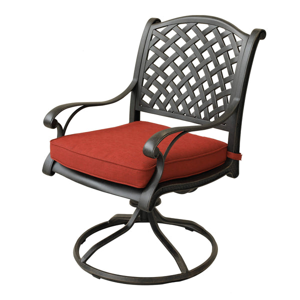 Sparta Outdoor Aluminum Swivel Rocker Dining Chairs with Cushions: Weather-Resistant, Modern, Durable , Comfortable Dining Arm Chairs for Patio, Garden, and Backyard, Set of 2