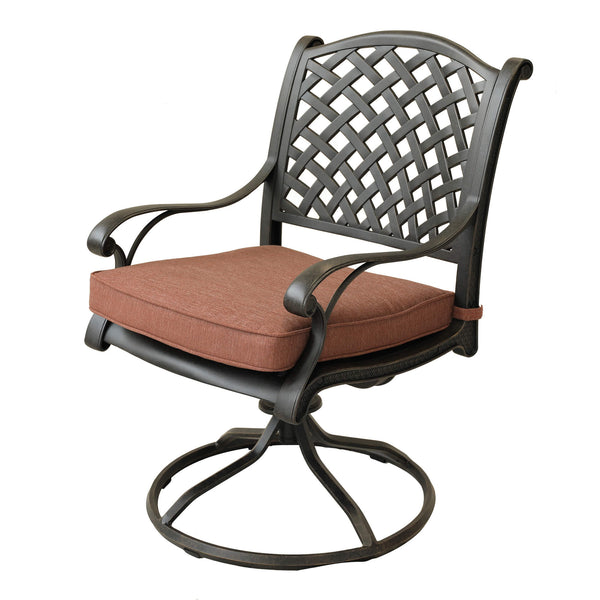 Sparta Outdoor Aluminum Swivel Rocker Dining Chairs with Cushions: Weather-Resistant, Modern, Durable , Comfortable Dining Arm Chairs for Patio, Garden, and Backyard, Set of 2