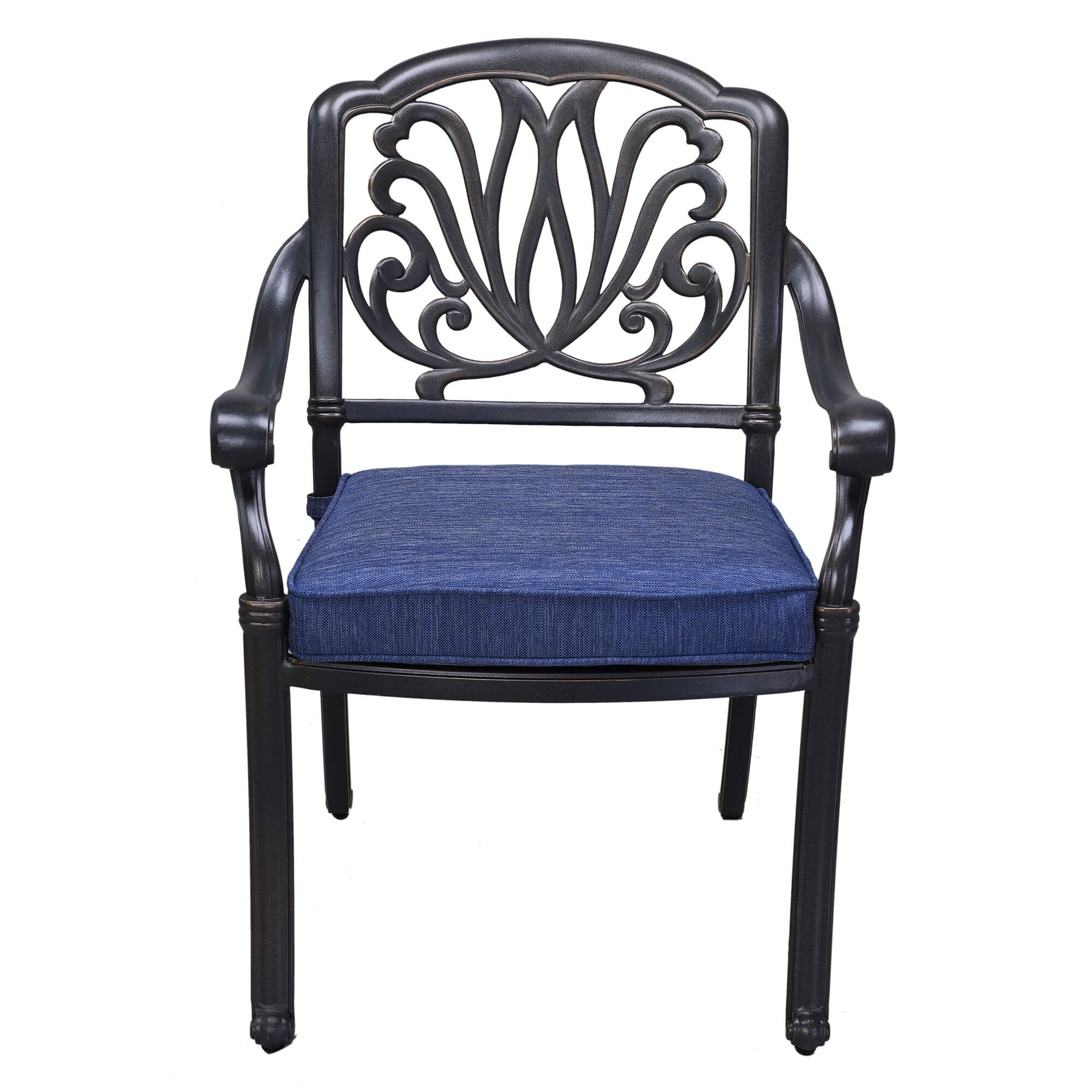 Athens Patio Dining Chairs with Sunbrella Cushions, All-Weather, Sturdy, and Comfortable Outdoor Aluminum Armchairs with Cushions, Set of 2