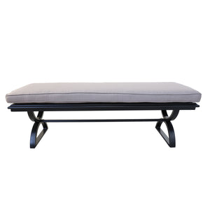 Sparta Outdoor Aluminum Bench with Cushion