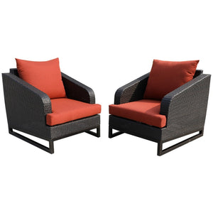 Outdoor Patio Furniture - 2x Wicker Chairs with Cushions