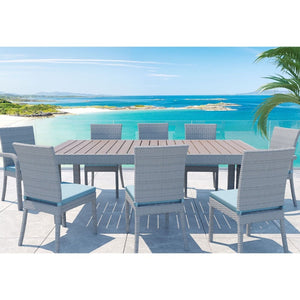 9-Piece Outdoor Patio Dining Set - Dining Table & 8x Dining Chairs