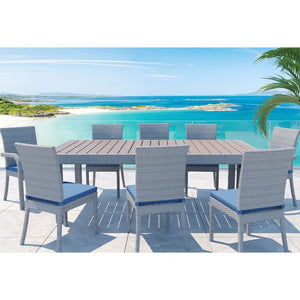 9-Piece Outdoor Patio Dining Set - Dining Table & 8x Dining Chairs
