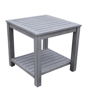 Cecilia Outdoor Aluminum End Table with Shelf: Weather Resistant, Durable, Versatile Rectangular Side Table for Patio, Deck, Backyards, Lawns, Poolside, and Beach