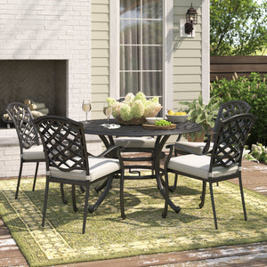 Aurora 5-Piece Outdoor Aluminum Dining Set with Cushions