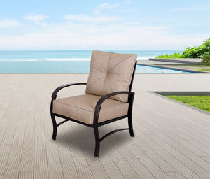 Santa Rosa Stylish Outdoor Patio Club Chair with Cushion - Durable, Weather-Resistant, and Comfortable Seating Furniture for Your Outdoor Space, Set of 2