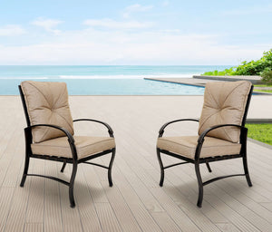 Santa Rosa Stylish Outdoor Patio Club Chair with Cushion - Durable, Weather-Resistant, and Comfortable Seating Furniture for Your Outdoor Space, Set of 2