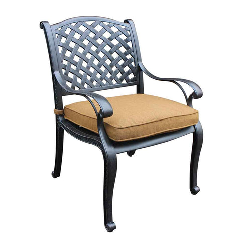 Manhattan Outdoor Dining Chair with Cushion: Weather-resistant, Rust-proof, Durable and Comfortable Patio chair for Garden and Outdoor Spaces