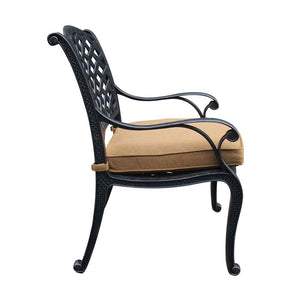 Manhattan Outdoor Dining Chair with Cushion: Weather-resistant, Rust-proof, Durable and Comfortable Patio chair for Garden and Outdoor Spaces