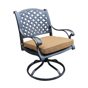 Manhattan Durable Outdoor Dining Swivel Rockers with Cushions - Weather-resistant, Rustproof, and Comfortable Patio chairs for Garden and Outdoor Spaces, Set of 2