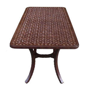 Marbella Cast Aluminum 21x42 Inch Coffee Table