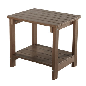 Lauderdale Outdoor Indoor Plastic Wood End Table: Durable, Weather Resistant, Stylish, and Eco-Friendly Patio Side Table for Decks, Backyards, Lawns, and Poolside