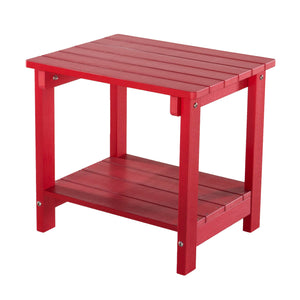Lauderdale Outdoor Indoor Plastic Wood End Table: Durable, Weather Resistant, Stylish, and Eco-Friendly Patio Side Table for Decks, Backyards, Lawns, and Poolside