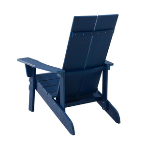 Lauderdale Outdoor Slat Back Plastic Wood Adirondack Chair: Durable, Weather Resistant Patio Chair for Decks, Backyards, Lawns, Poolside, Beaches