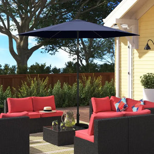 9ft UV-Resistant Patio Umbrella - Waterproof Outdoor Table Shade with Push-Button Tilt & Crank - Ideal for Garden, Deck, Pool & Restaurant (Storage Bag Included, Base Not Included)