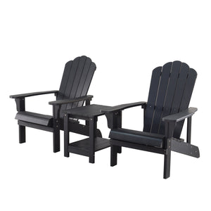 Lauderdale 3 Piece Plastic Wood Adirondack Bistro Set