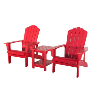 Lauderdale 3 Piece Plastic Wood Adirondack Bistro Set