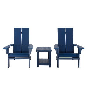 Lauderdale 3 Piece Plastic Wood Adirondack Bistro Set