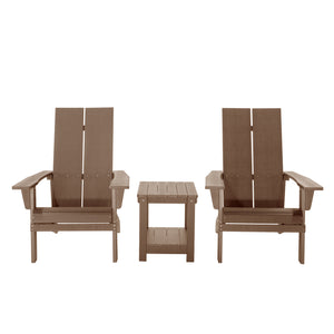 Lauderdale 3 Piece Plastic Wood Adirondack Bistro Set
