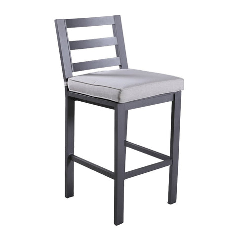 Marativa Outdoor Armless Aluminum Barstools with Cushion: Durable and Weather-Resistant Patio Furniture for Stylish and Comfortable Outdoor Seating, Set of 2