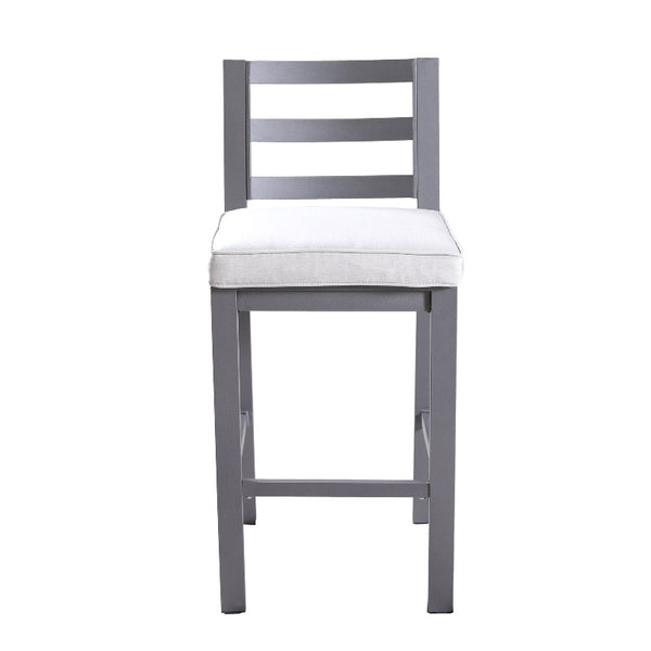 Marativa Outdoor Armless Aluminum Barstools with Cushion: Durable and Weather-Resistant Patio Furniture for Stylish and Comfortable Outdoor Seating, Set of 2