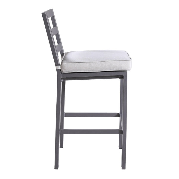 Marativa Outdoor Armless Aluminum Barstools with Cushion: Durable and Weather-Resistant Patio Furniture for Stylish and Comfortable Outdoor Seating, Set of 2