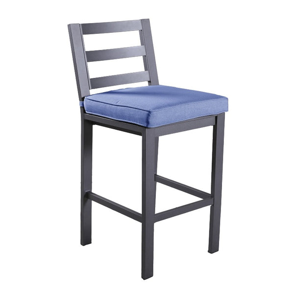 Marativa Outdoor Armless Aluminum Barstools with Cushion: Durable and Weather-Resistant Patio Furniture for Stylish and Comfortable Outdoor Seating, Set of 2