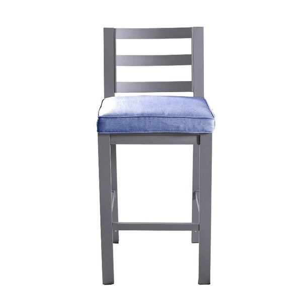 Marativa Outdoor Armless Aluminum Barstools with Cushion: Durable and Weather-Resistant Patio Furniture for Stylish and Comfortable Outdoor Seating, Set of 2