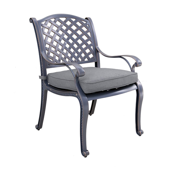 Manhattan Outdoor Dining Chair with Cushion: Weather-resistant, Rust-proof, Durable and Comfortable Patio chair for Garden and Outdoor Spaces