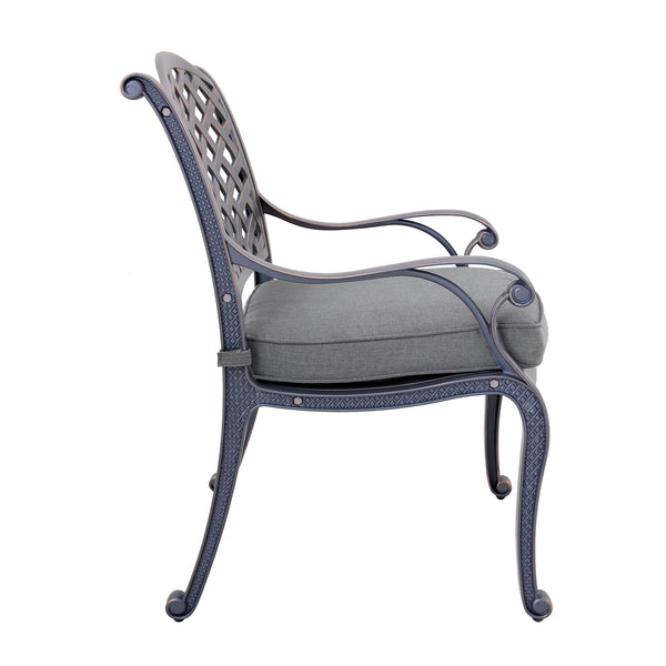 Manhattan Outdoor Dining Chair with Cushion: Weather-resistant, Rust-proof, Durable and Comfortable Patio chair for Garden and Outdoor Spaces
