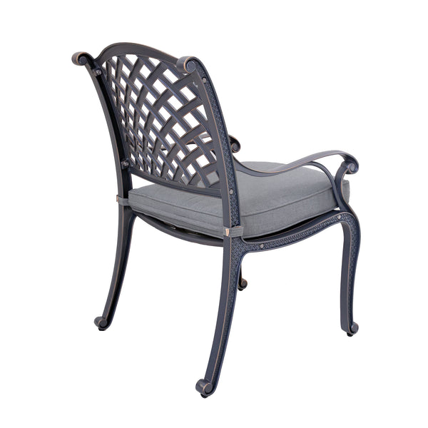 Manhattan Outdoor Dining Chair with Cushion: Weather-resistant, Rust-proof, Durable and Comfortable Patio chair for Garden and Outdoor Spaces
