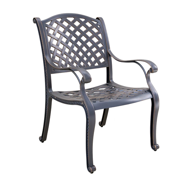 Manhattan Outdoor Dining Chair with Cushion: Weather-resistant, Rust-proof, Durable and Comfortable Patio chair for Garden and Outdoor Spaces