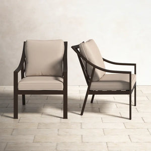 Laguna Outdoor Aluminum Dining Chair with Cushion, Set of 2