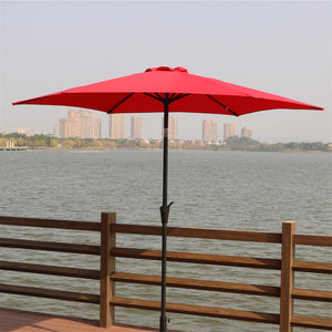 9ft UV-Resistant Patio Umbrella - Waterproof Outdoor Table Shade with Push-Button Tilt & Crank - Ideal for Garden, Deck, Pool & Restaurant (Storage Bag Included, Base Not Included)