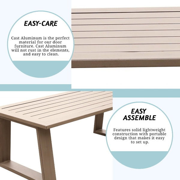 Marativa 28’’x50’â€?Aluminum Coffee Table Best Indoor & Outdoor Patio Furniture