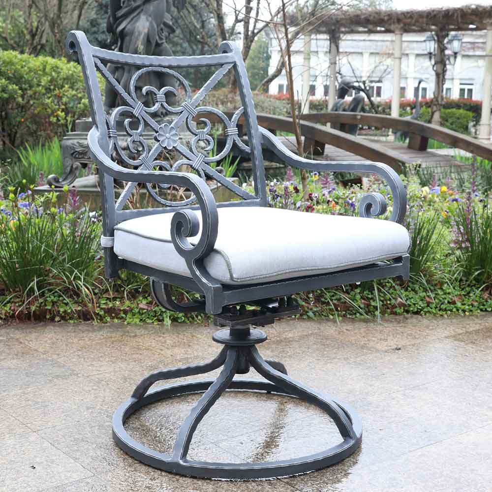 Cast aluminum swivel online patio chairs