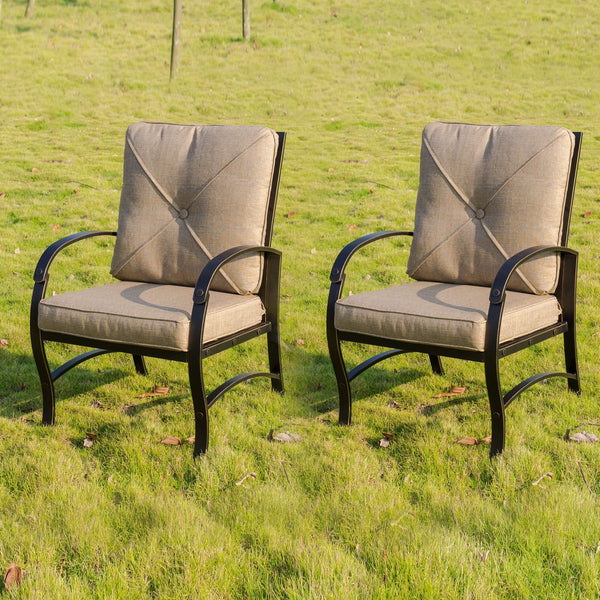 Santa Rosa Patio Dining Chair with Cushion, Set of 2 - Comfortable Outdoor Seating, Modern Design, Weather-Resistant, Premium Quality, Durable and Stylish Furniture for Garden, Deck, and Porch