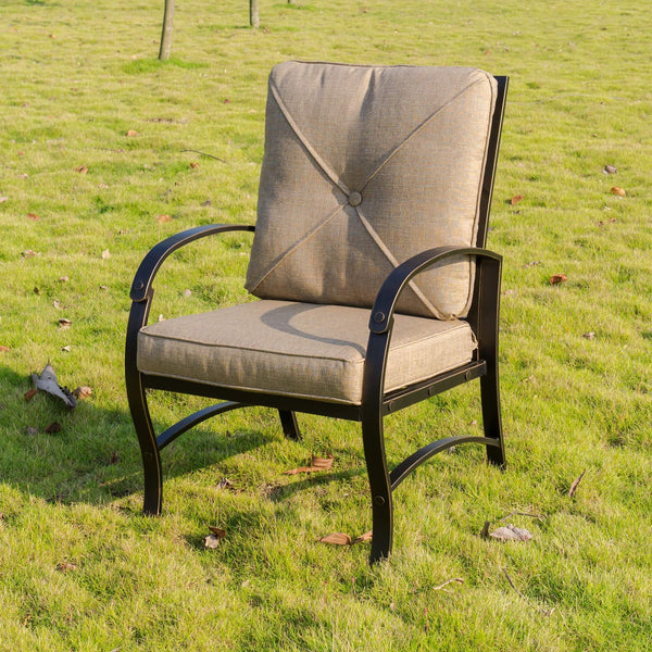 Santa Rosa Patio Dining Chair with Cushion, Set of 2 - Comfortable Outdoor Seating, Modern Design, Weather-Resistant, Premium Quality, Durable and Stylish Furniture for Garden, Deck, and Porch