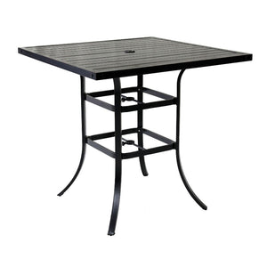 Santa Rosa Outdoor Stylish Aluminum 42 Inch Square Bar Table with Umbrella Hole: Durable, Weather-Resistant Bar-Height Table Perfect for Outdoor Use, Patio, and Garden